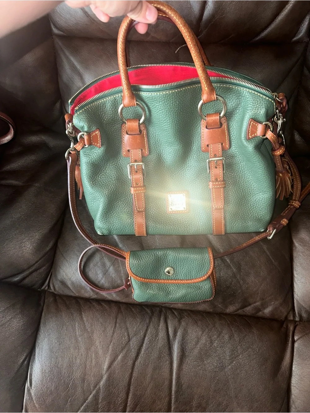 Dooney & Bourke Bristol satchel green with matching wallet